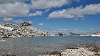 Pisciadù See mit Hütte