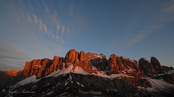 Sellagruppe im Sonnenuntergang